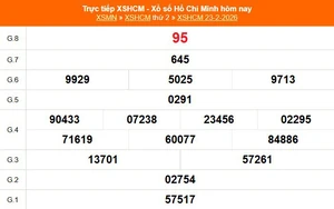 XSHCM 23/2 - XSTP thứ Hai - Kết quả xổ số Hồ Chí Minh hôm nay ngày 23/2/2026