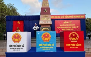 Điểm bỏ phiếu số 14, đặc khu Trường Sa hoàn tất công tác chuẩn bị bầu cử
