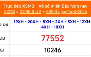 XSMB 16/3 - Kết quả Xổ số miền Bắc hôm nay 16/3/2026 - Kết quả XSMB thứ Hai ngày 16 tháng 3