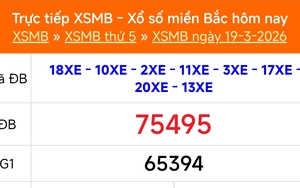 XSMB 19/3 - Kết quả Xổ số miền Bắc hôm nay 19/3/2026 - Kết quả XSMB thứ Năm ngày 19 tháng 3