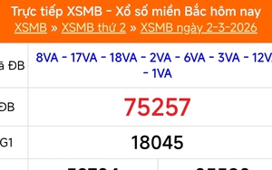 XSMB 2/3 - Kết quả Xổ số miền Bắc hôm nay 2/3/2026 - Kết quả XSMB thứ Hai ngày 2 tháng 3
