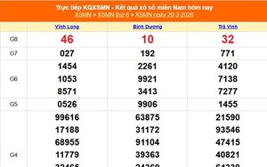 XSMN 20/3 - Kết quả xổ số miền Nam hôm nay 20/3/2026 - Trực tiếp XSMN ngày 20 tháng 3