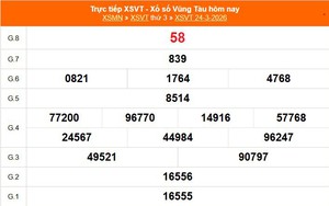 XSVT 24/3 - Kết quả xổ số Vũng Tàu hôm nay 24/3/2026 - Trực tiếp XSVT ngày 24 tháng 3