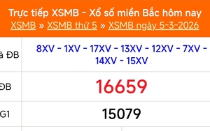 XSMB 5/3 - Kết quả Xổ số miền Bắc hôm nay 5/3/2026 - Kết quả XSMB thứ Năm ngày 5 tháng 3