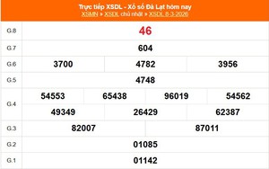XSDL 8/3 - Kết quả xổ số Đà Lạt hôm nay 8/3/2026 - Trực tiếp XSDL ngày 8 tháng 3
