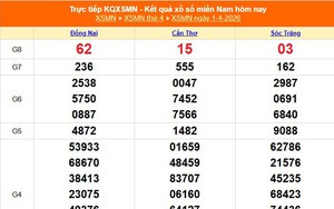 XSMN 1/4 - Kết quả xổ số miền Nam hôm nay 1/4/2026 - Trực tiếp XSMN ngày 1 tháng 4