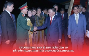 Thường trực Ban Bí thư Trần Cẩm Tú bắt đầu thăm chính thức Vương quốc Campuchia