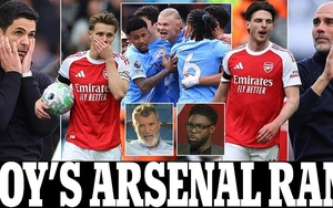 Cựu danh thủ MU tranh cãi gay gắt về màn trình diễn của Arsenal sau thất bại trước Man City