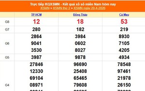 XSMN 20/4 - Kết quả xổ số miền Nam hôm nay 20/4/2026 - Trực tiếp XSMN ngày 20 tháng 4