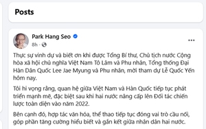 HLV Park Hang Seo khoe vinh dự đặc biệt trên trang cá nhân của mình