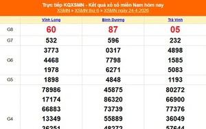 XSMN 24/4 - Kết quả xổ số miền Nam hôm nay 24/4/2026 - Trực tiếp XSMN ngày 24 tháng 4