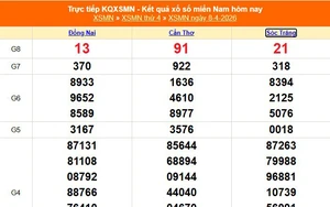 XSMN 8/4 - Kết quả xổ số miền Nam hôm nay 8/4/2026 - Trực tiếp XSMN ngày 8 tháng 4