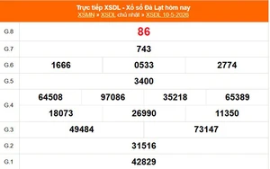XSDL 10/5 - Kết quả xổ số Đà Lạt hôm nay 10/5/2026 - Trực tiếp XSDL ngày 10 tháng 5
