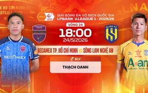 Link xem trực tiếp bóng đá Becamex TP.HCM vs Sông Lam Nghệ An 18h00 hôm nay, V-League vòng 24