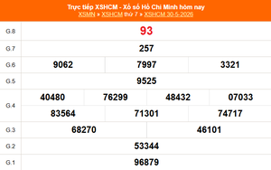XSHCM 30/5 - XSTP thứ Bảy - Kết quả xổ số Hồ Chí Minh hôm nay ngày 30/5/2026