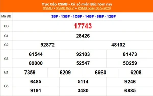 XSMB 30/5 - Kết quả Xổ số miền Bắc hôm nay 30/5/2026 - Kết quả XSMB thứ Bảy ngày 30 tháng 5