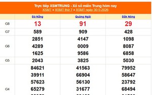 XSMT 30/5 - Kết quả xổ số miền Trung hôm nay 30/5/2026 - Kết quả XSMT thứ Bảy ngày 30 tháng 5
