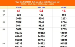 XSMN 4/5 - Kết quả xổ số miền Nam hôm nay 4/5/2026 - Trực tiếp XSMN ngày 4 tháng 5