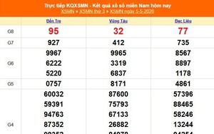 XSMN 5/5 - Kết quả xổ số miền Nam hôm nay 5/5/2026 - Trực tiếp XSMN ngày 5 tháng 5