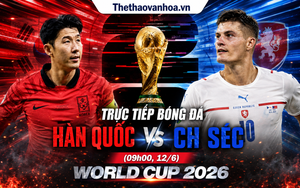 TRỰC TIẾP bóng đá Hàn Quốc vs CH Séc 09h00 hôm nay, bảng A World Cup 2026