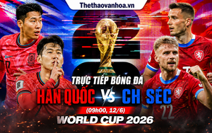 VTV6 trực tiếp bóng đá Hàn Quốc vs CH Séc 09h00 hôm nay, bảng A World Cup 2026