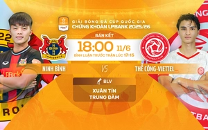 Link xem trực tiếp bóng đá Ninh Bình vs Thể Công Viettel 18h00 hôm nay, bán kết Cúp Quốc gia