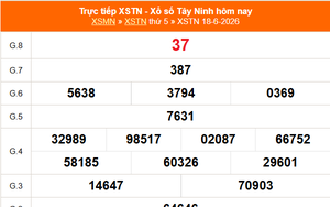 XSTN 18/6 - Kết quả xổ số Tây Ninh hôm nay 18/6/2026 - Trực tiếp XSTN ngày 18 tháng 6