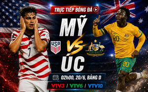 VTV6 VTV3 trực tiếp bóng đá Mỹ vs Úc 02h00 ngày 20/6, bảng D World Cup 2026