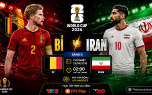 TRỰC TIẾP bóng đá Bỉ vs Iran (bảng G World Cup 2026): Quỷ đỏ tìm lại chính mình