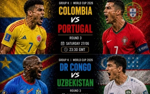 VTV6 VTV3 trực tiếp bóng đá World Cup 2026: Colombia vs Bồ Đào Nha, CHDC Congo vs Uzbekistan