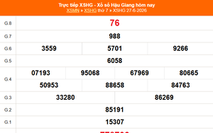 XSHG 27/6 - Kết quả xổ số Hậu Giang hôm nay 27/6/2026 - Trực tiếp XSHG ngày 27 tháng 6