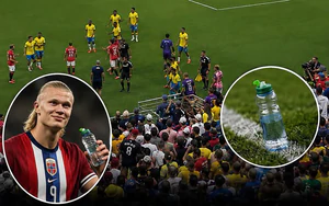 Haaland 'tấu hài' ở World Cup 2026: Lặng lẽ 'thó' nước của thủ môn Brazil khi hai đội đang... xô xát