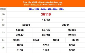 XSMB 15/7- Kết quả Xổ số miền Bắc hôm nay 15/7/2026 - Trực tiếp xổ số hôm nay ngày 15 tháng 7