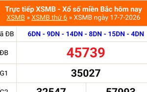 XSMB 17/7- Kết quả Xổ số miền Bắc hôm nay 17/7/2026 - Kết quả XSMB thứ Sáu ngày 17 tháng 7