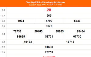 XSLA 18/7 - Kết quả xổ số Long An hôm nay 18/7/2026 - Trực tiếp xổ số hôm nay ngày 18 tháng 7