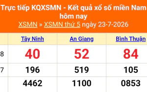 XSMN 23/7- Kết quả xổ số miền Nam hôm nay 23/7/2026 - Trực tiếp XSMN ngày 23 tháng 7