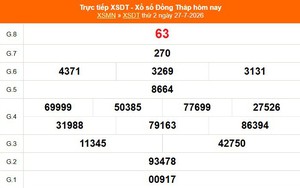 XSDT 27/7 - Kết quả xổ số Đồng Tháp hôm nay 27/7/2026 - Trực tiếp XSDT ngày 27 tháng 7