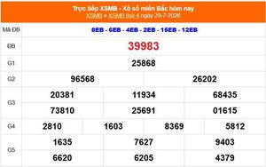 XSMB 29/7 - Kết quả Xổ số miền Bắc hôm nay 29/7/2026 - Kết quả XSMB thứ Tư ngày 29 tháng 7