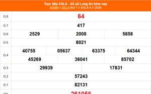XSLA 4/7 - Kết quả xổ số Long An hôm nay 4/7/2026 - Trực tiếp XSLA ngày 4 tháng 7