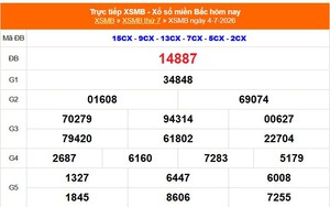XSMB 4/7 - Kết quả Xổ số miền Bắc hôm nay 4/7/2026 - Kết quả XSMB thứ Bảy ngày 4 tháng 7