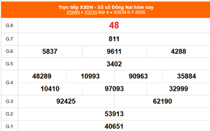 XSDN 8/7 - Kết quả xổ số Đồng Nai hôm nay 8/7/2026 - Trực tiếp XSDN ngày 8 tháng 7