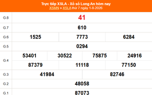 XSLA 1/8 - Kết quả xổ số Long An hôm nay 1/8/2026 - Trực tiếp XSLA ngày 1 tháng 8