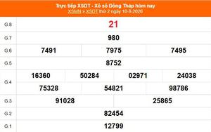 XSDT 10/8 - Kết quả xổ số Đồng Tháp hôm nay 10/8/2026 - Trực tiếp XSDT ngày 10 tháng 8