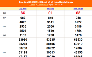 XSMN 13/8 - Kết quả xổ số miền Nam hôm nay 13/8/2026 - Trực tiếp XSMN ngày 13 tháng 8