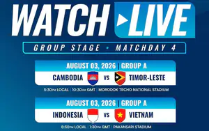 Lịch thi đấu ASEAN Cup 2026 hôm nay 3/8