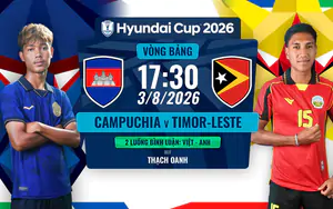 VTV5 VTV6 trực tiếp bóng đá Campuchia vs Timor Leste 17h30 hôm nay, bảng A ASEAN Cup 2026