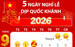 Lịch nghỉ lễ Quốc khánh năm 2026