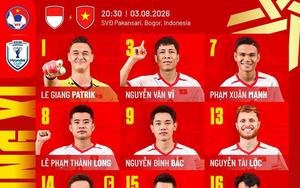 Đội hình ra sân trận Việt Nam vs Indonesia: Đình Bắc đá chính, HLV Kim Sang Sik cho 3 trụ cột dự bị