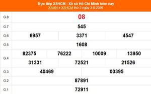 XSHCM 3/8 - XSTP thứ Hai - Kết quả xổ số Hồ Chí Minh hôm nay ngày 3/8/2026