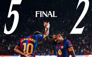 Yamal - Raphinha tỏa sáng, Barcelona tạo mưa bàn thắng và chiếm ngôi đầu La Liga